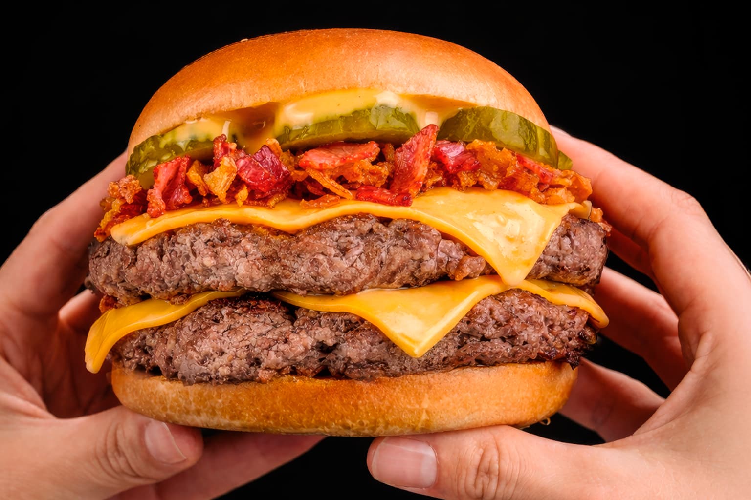 La nueva apuesta de Juan Maestro con tocino y cebolla crujiente: “Smashter Burger Crispy Bacon”