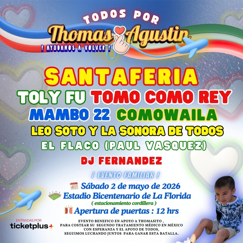 Evento solidario por Thomas: música y esperanza para financiar su tratamiento en México