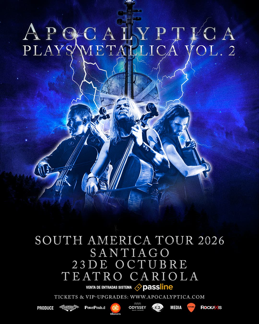Apocalyptica confirma su regreso a Chile, en el marco de su gira Norteamérica y Sudamérica 2026