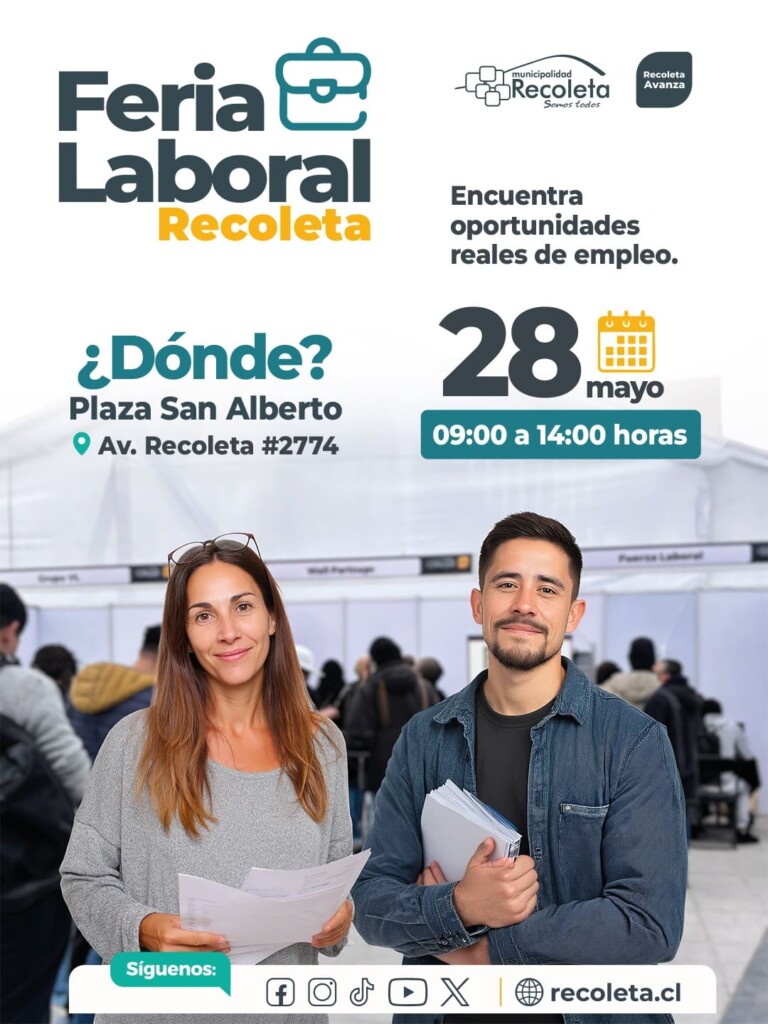 Feria Laboral Recoleta 2026 ofrecerá cerca de mil empleos