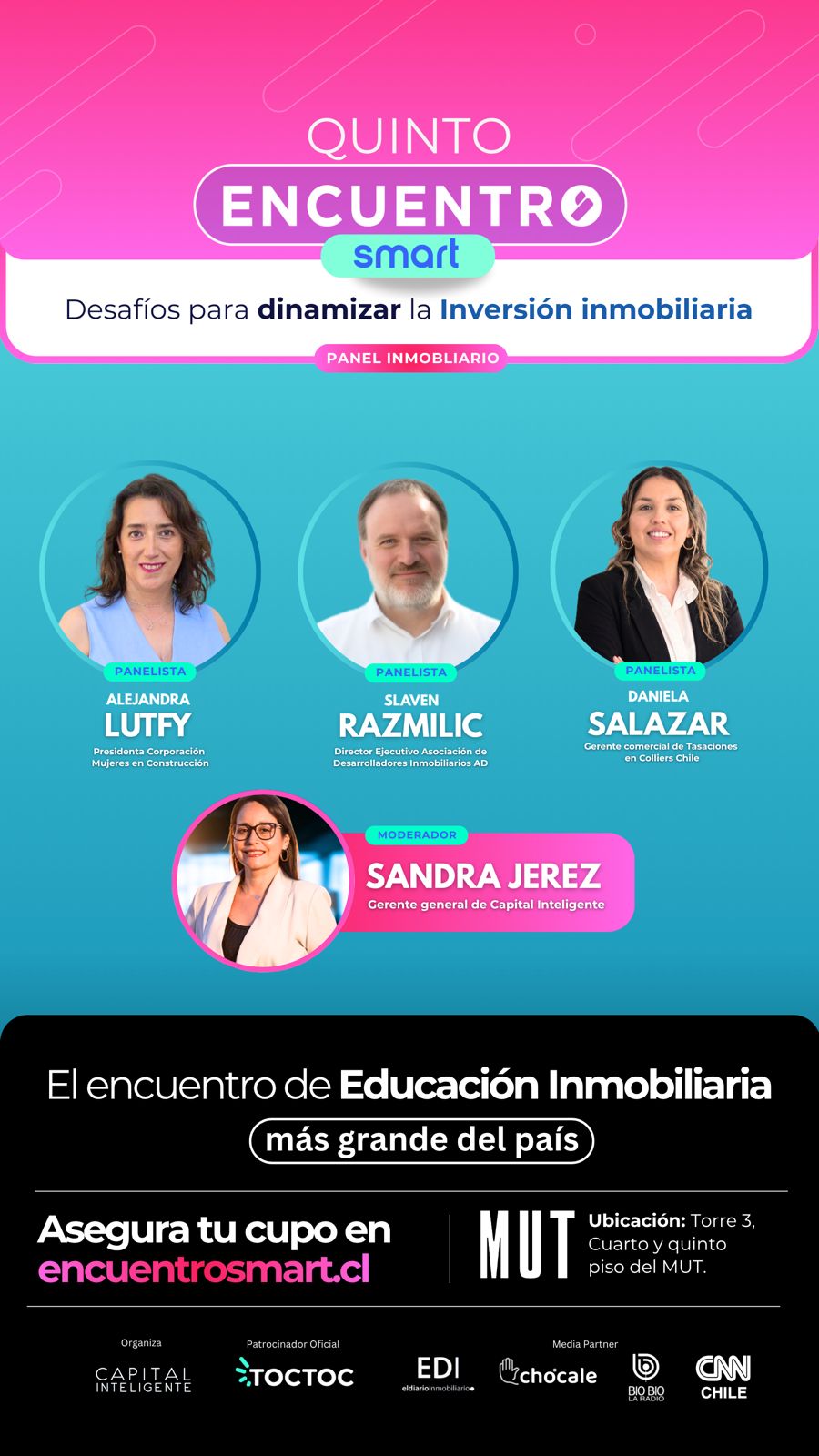 Matthei, Marcel y Landerretche entre los exponentes del 5° Encuentro Smart de Educación e Inversión Inmobiliaria