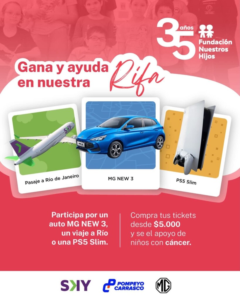 Fundación Nuestros Hijos lanza su Gran Rifa 2026 para apoyar a niños con cáncer