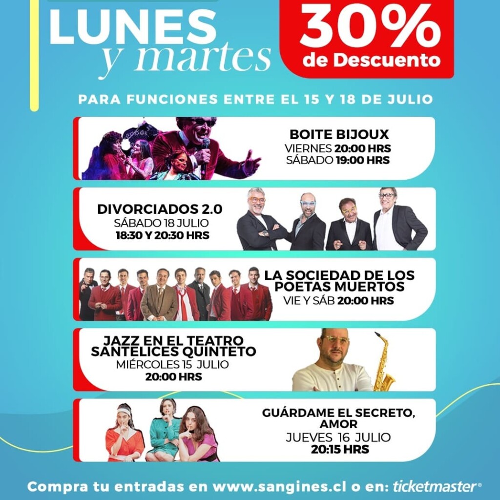 San Ginés ofrece 30% de descuento en su cartelera de invierno