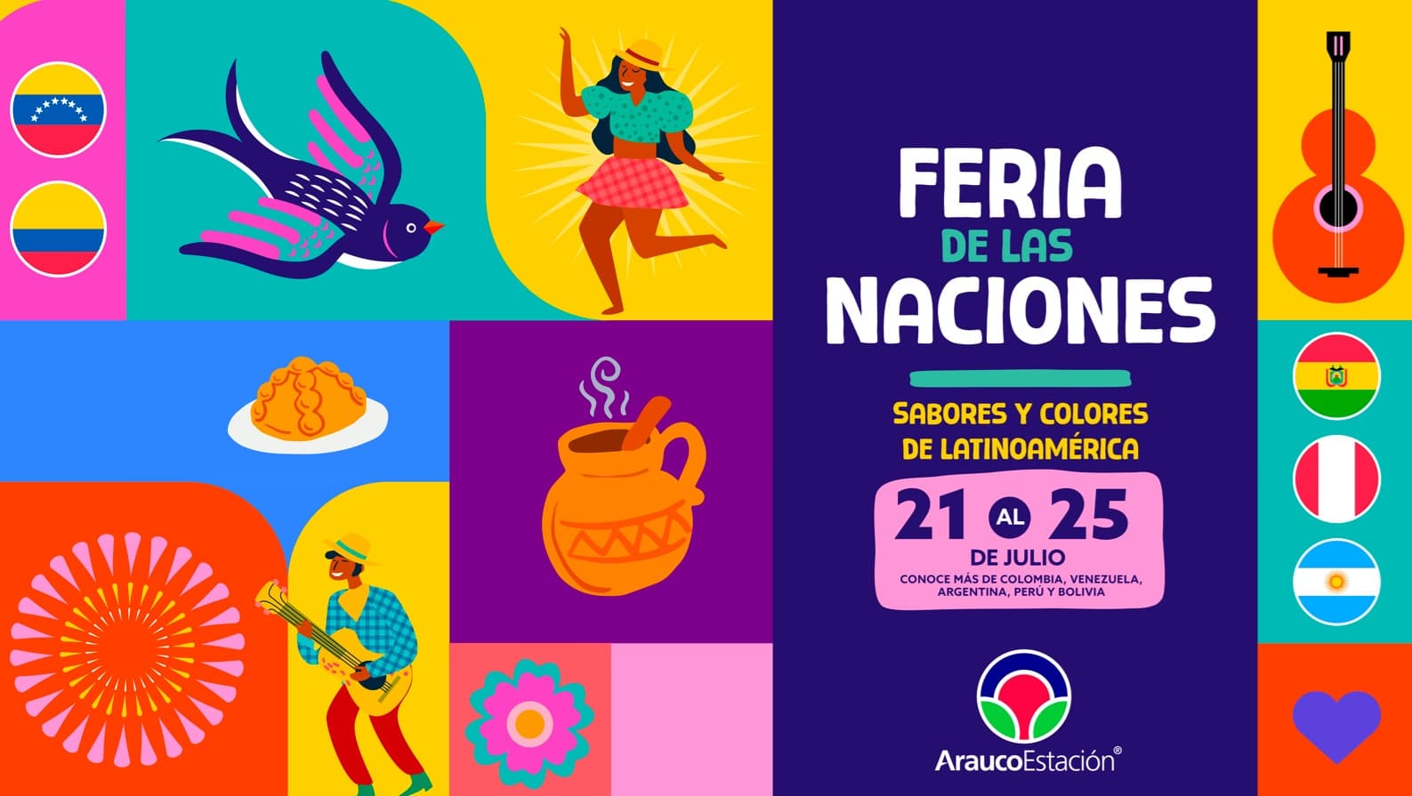 “Feria de las Naciones” llega a Arauco Estación con sabores del mundo y espectáculos en vivo