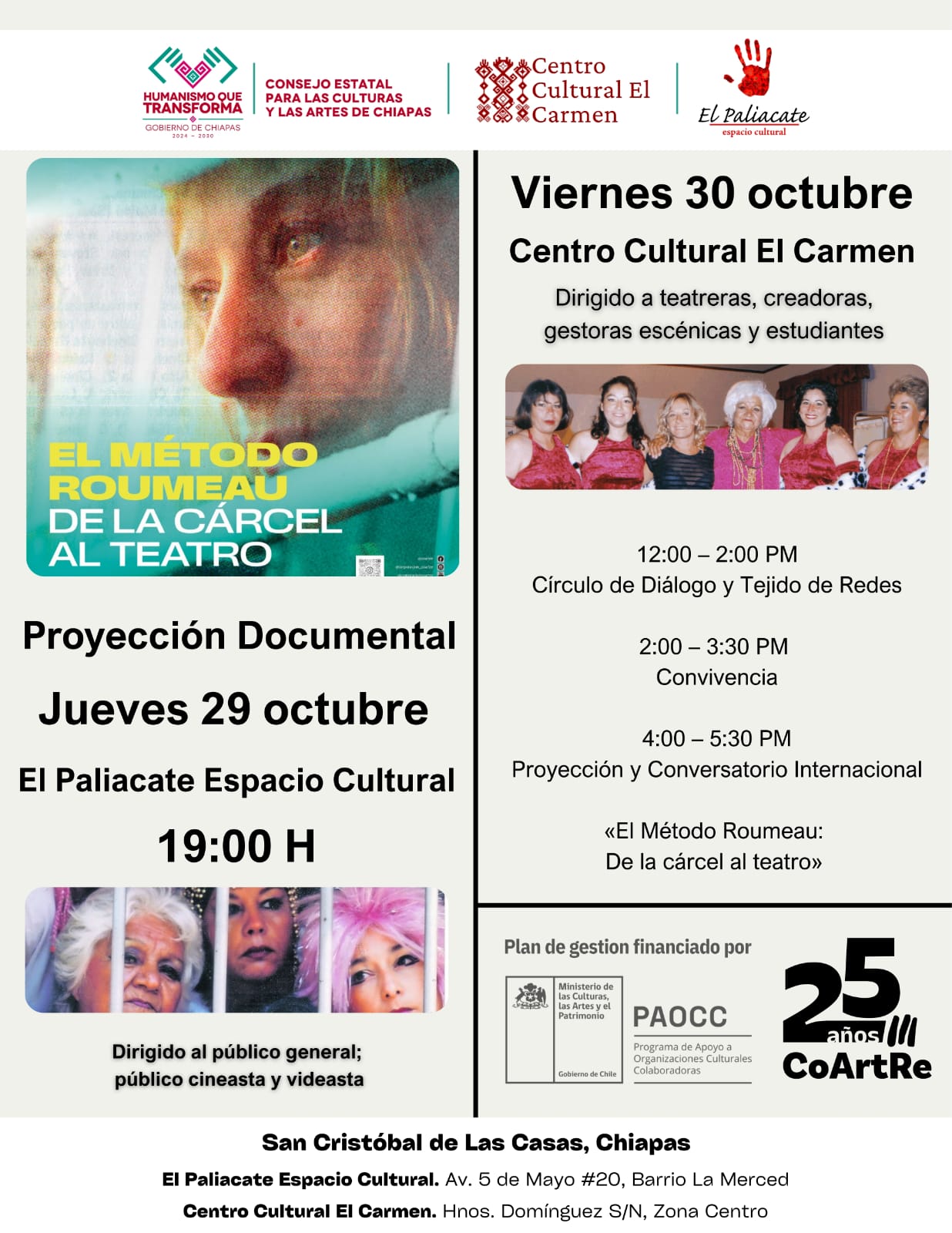El documental chileno “El Método de Roumeau: De la cárcel al teatro” tendrá dos funciones en México